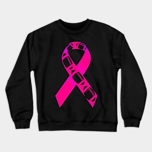 Football Pink Ribbon Breast Cancer Awareness Shirt Crewneck Sweatshirt